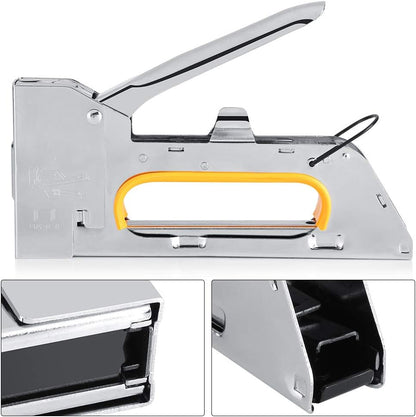Manual Staple Gun Tool (17 cm / 6.89 in) Door Type Code Nail Gun, Heavy Duty Stainless Steel Construction Furniture Stapler for Upholstery, Wood, Crafts