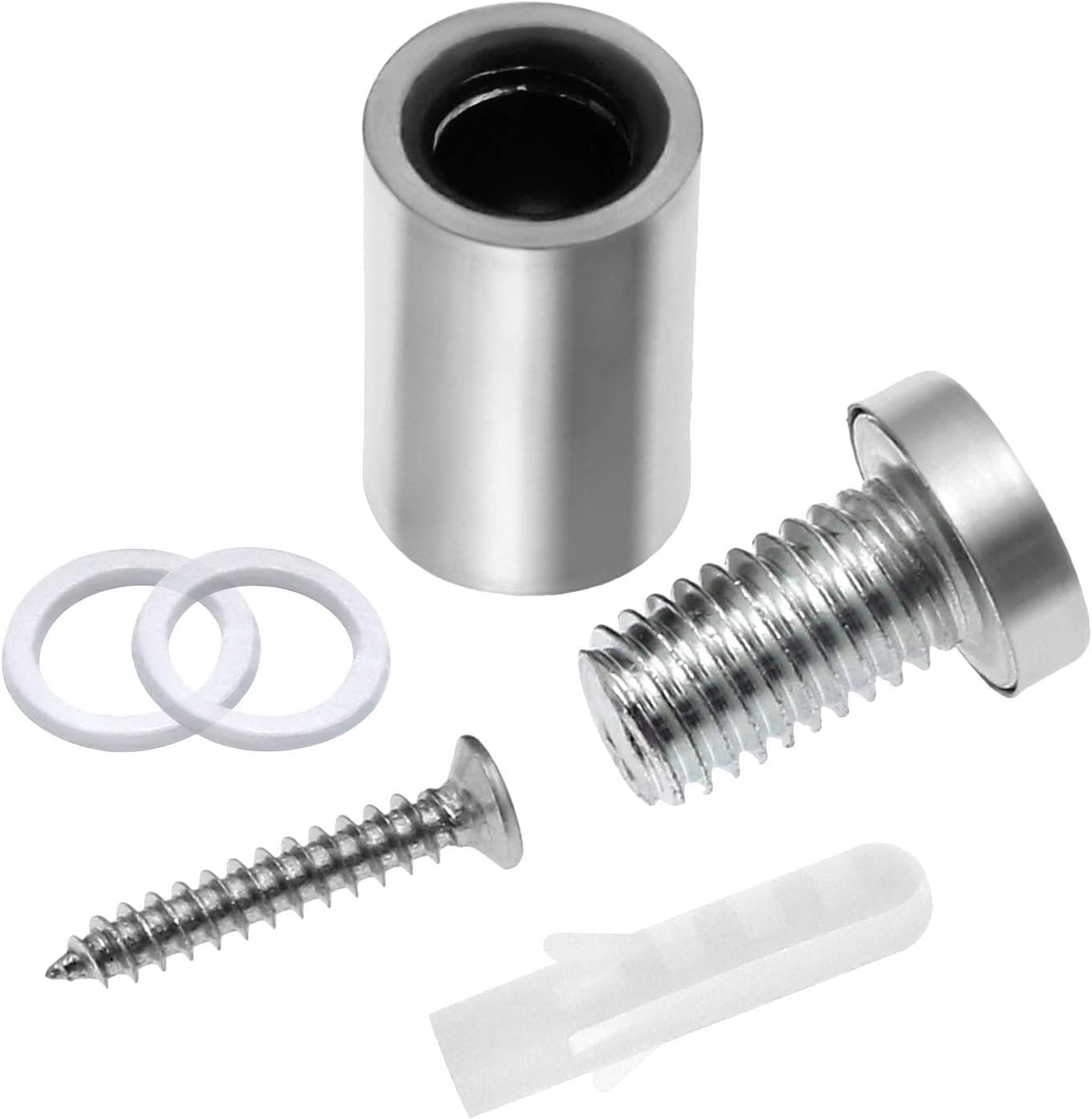 Stainless Steel Standoff Screws Wall Sign Advertising Nail for Hanging Acrylic Picture Frame (Silver) - 12pcs (0.63" x 1.18")