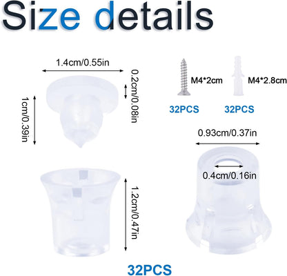 Acrylic Invisible Plastic Advertising Nails Clip-in Standoffs for Art Framing Grade (10PCS - 14 x 14mm / 20 x 20mm) - IAN05