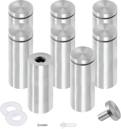 Stainless Steel Standoff Screws Wall Sign Advertising Nail for Hanging Acrylic Picture Frame (Silver) - 12pcs (3/4" x 2-2/5")