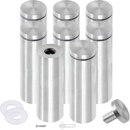 Stainless Steel Standoff Screws Wall Sign Advertising Nail for Hanging Acrylic Picture Frame (Silver) - 12pcs (2" x 4")