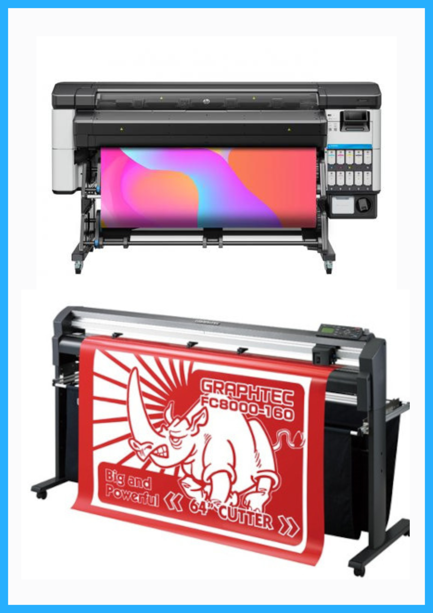 ON SALE - BUNDLE - HP Latex 630 W 64&quot; Printer - New + 64&quot; Graphtec FC8000-160 Vinyl Cutting Plotter - Refurbished (1 Year Warranty)