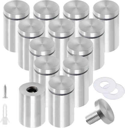 Stainless Steel Standoff Screws Wall Sign Advertising Nail for Hanging Acrylic Picture Frame (Silver) - 12pcs (1/2" x 2")