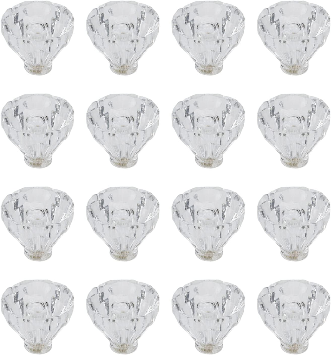 16 x 25mm Crystal Clear Acrylic Dresser Knobs Diamond-Shaped Drawer Knobs Pulls Handles Wardrobe Kitchen Pull Furniture Hardware