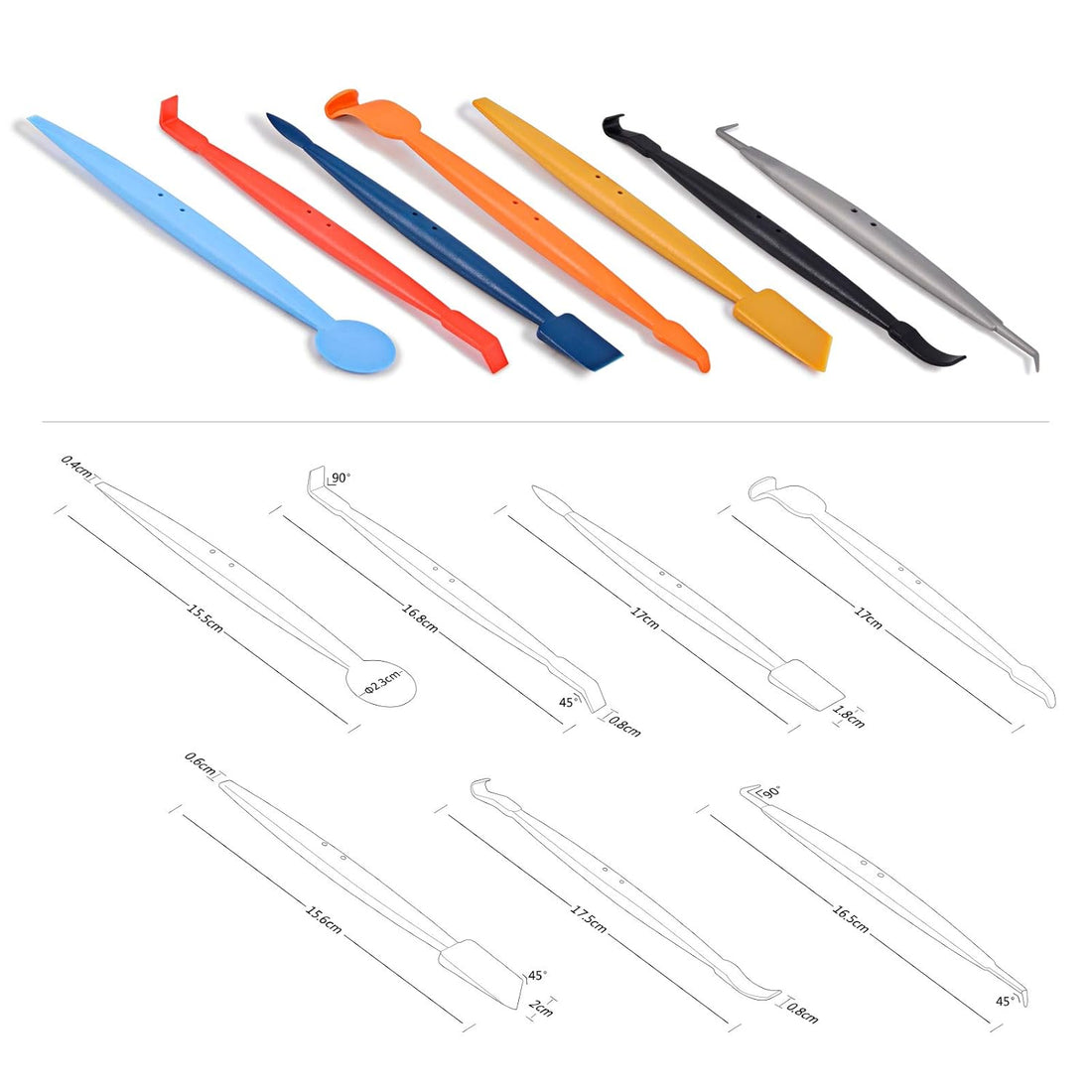 7 in 1 Set Wrap Stick Vinyl Magnetic Micro Squeegee Tool Kit for Car Wrapping and Window Tint Installing