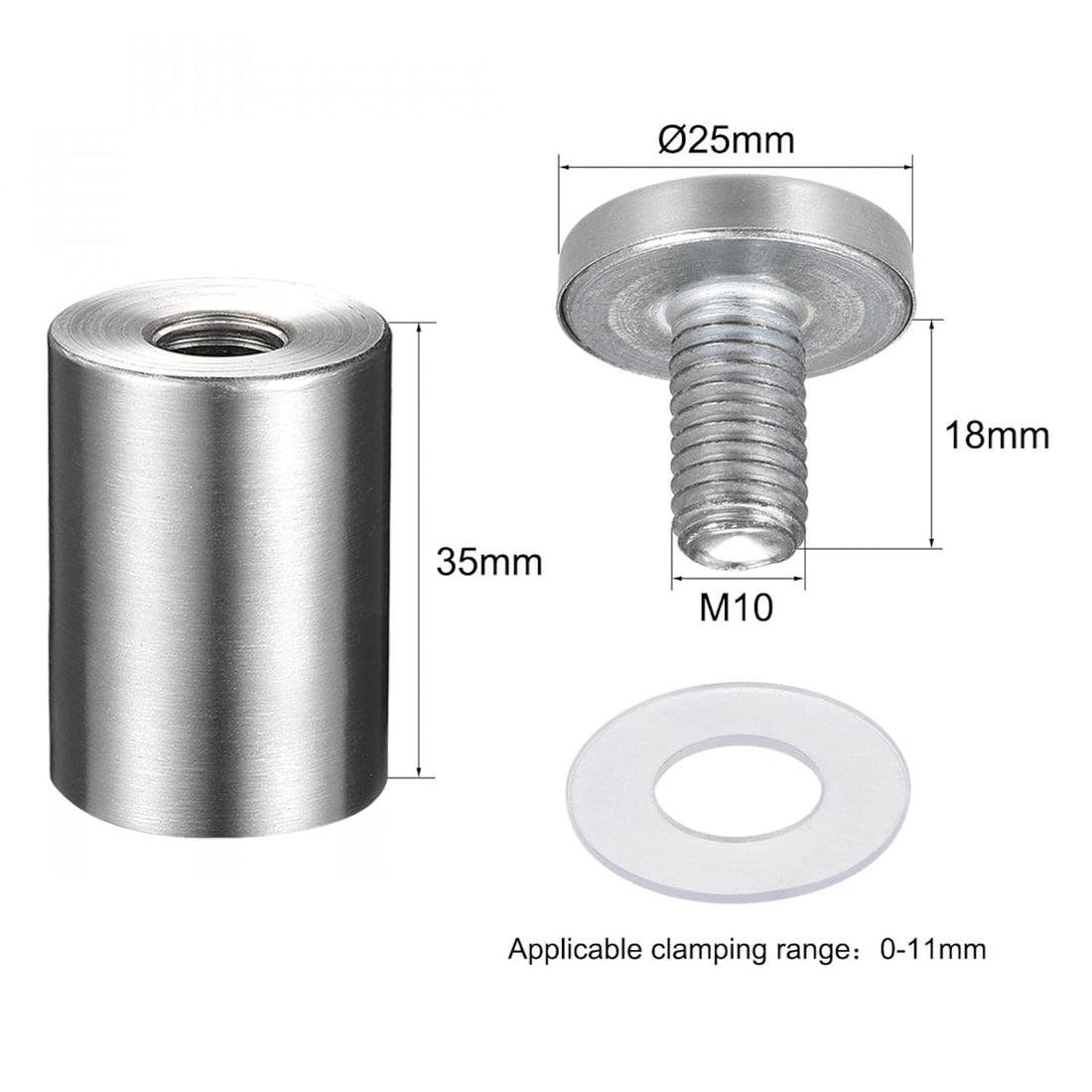 Wall Mount Acrylic Sign Standoff Screws Holders Glass Nails - 10pcs (25x40mm)