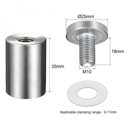 Wall Mount Acrylic Sign Standoff Screws Holders Glass Nails - 10pcs (25x40mm)