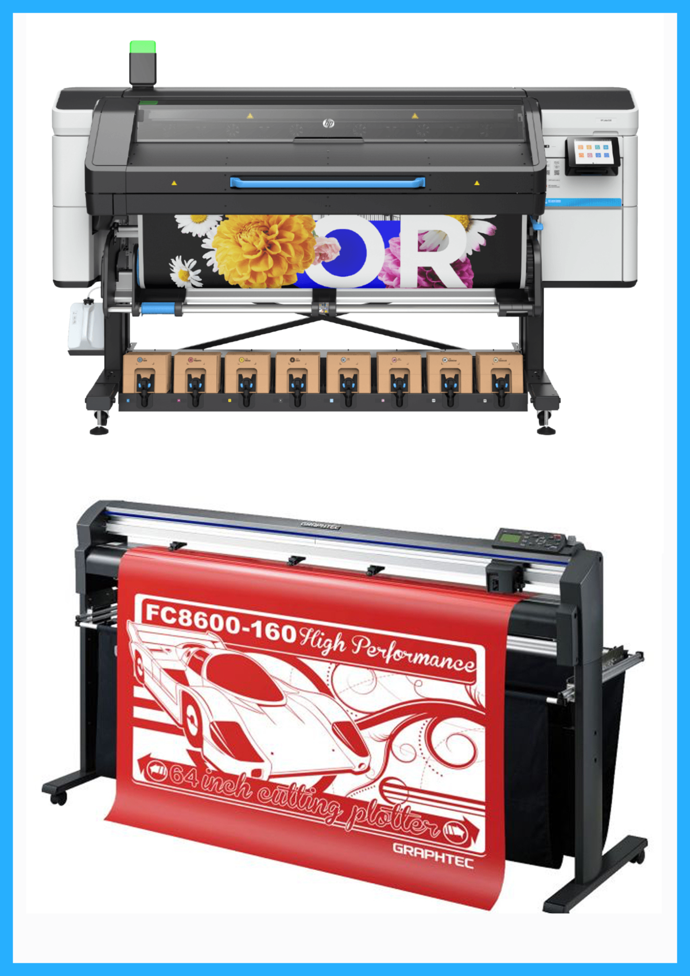 ON SALE - BUNDLE - HP Latex 830 64&quot; Wide Format Printer  - New + 64&quot; Graphtec FC8600-160 Vinyl Cutting Plotter - Refurbished (1 Year Warranty)