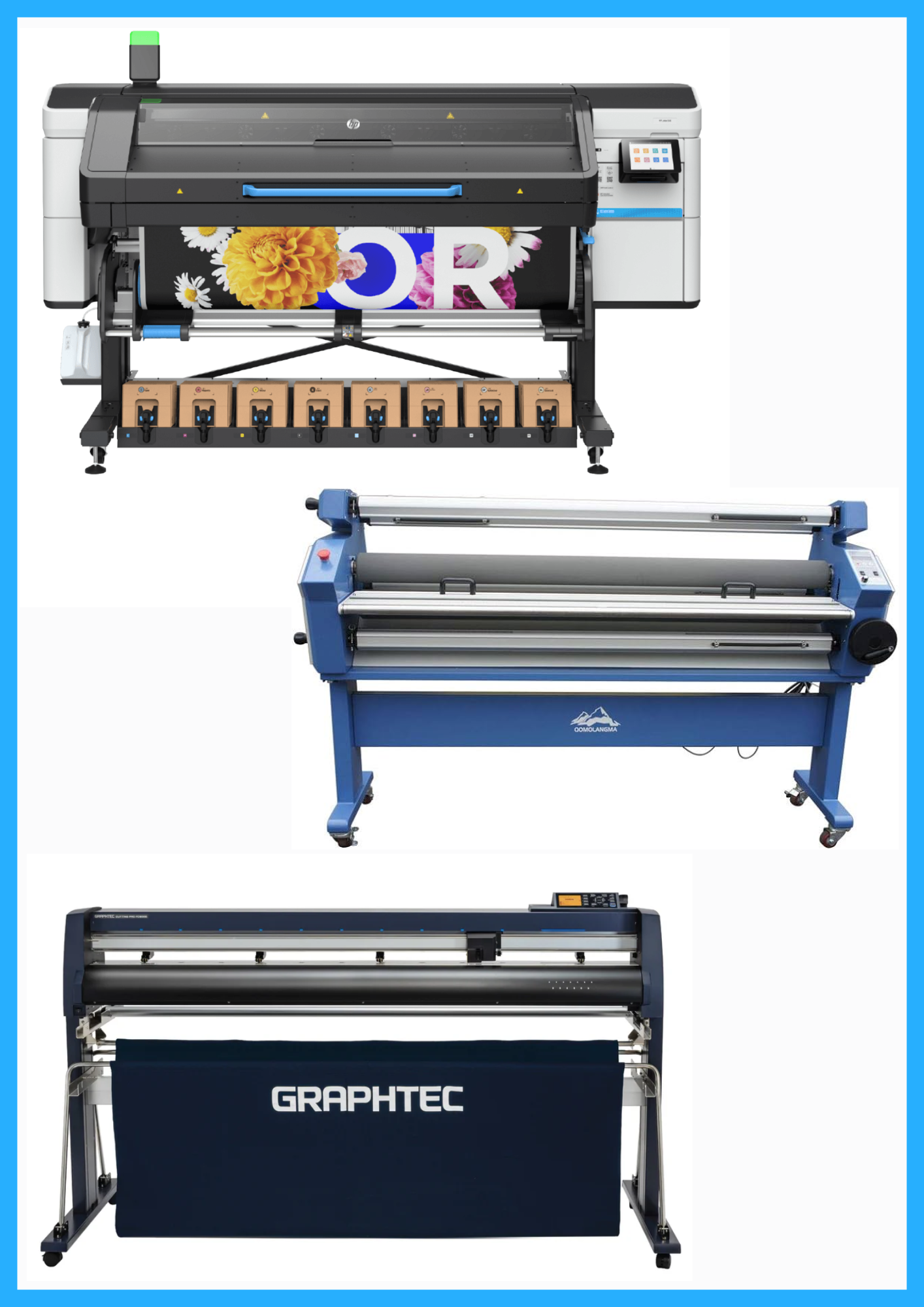 ON SALE - COMPLETE SOLUTION - HP Latex 830 64&quot; Wide Format Printer  - New + 64&quot; Graphtec FC9000-160 Wide Cutter - New + 55&quot; Full-Auto Wide Format Cold Laminator with Heat Assisted - New