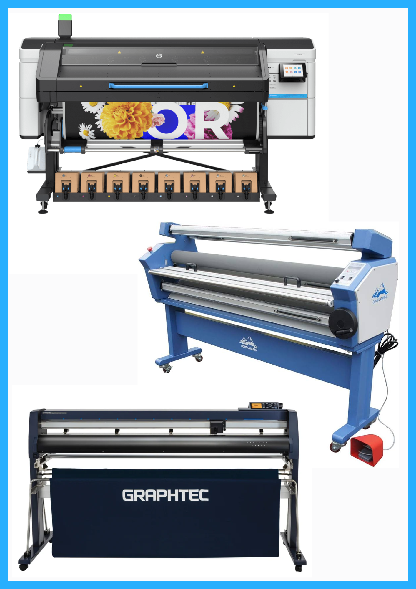 ON SALE - COMPLETE SOLUTION - HP Latex 830 64&quot; Wide Format Printer  - New + 64&quot; Graphtec FC9000-160 Wide Cutter - New + 63&quot; Full-auto Low Temp. Wide Format Cold Laminator - New