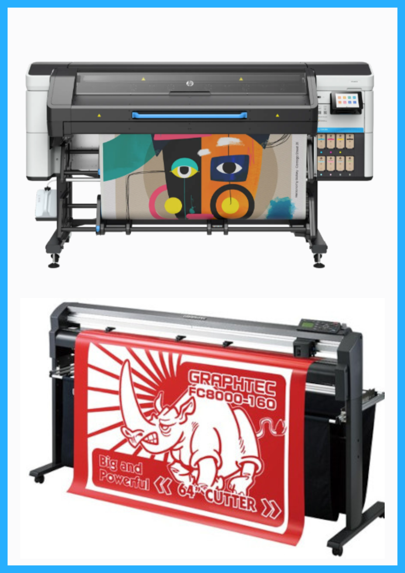ON SALE - BUNDLE - HP Latex 730 64&quot; Wide Format Printer - New + 54&quot; Graphtec FC8000-160 Vinyl Cutting Plotter - Refurbished (1 Year Warranty)