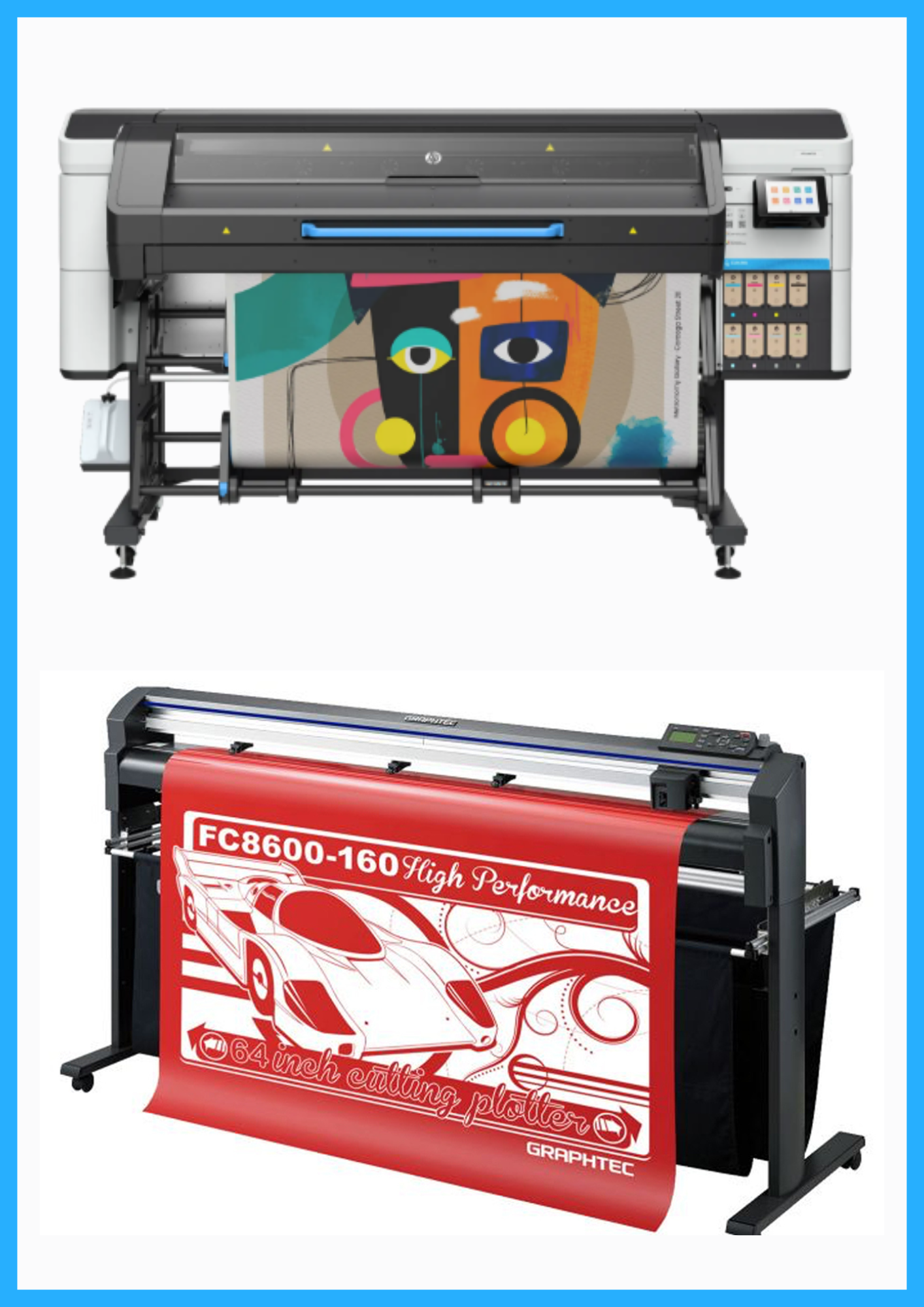 ON SALE - BUNDLE - HP Latex 730 64&quot; Wide Format Printer - New + 64&quot; Graphtec FC8600-160 Vinyl Cutting Plotter - Refurbished (1 Year Warranty)