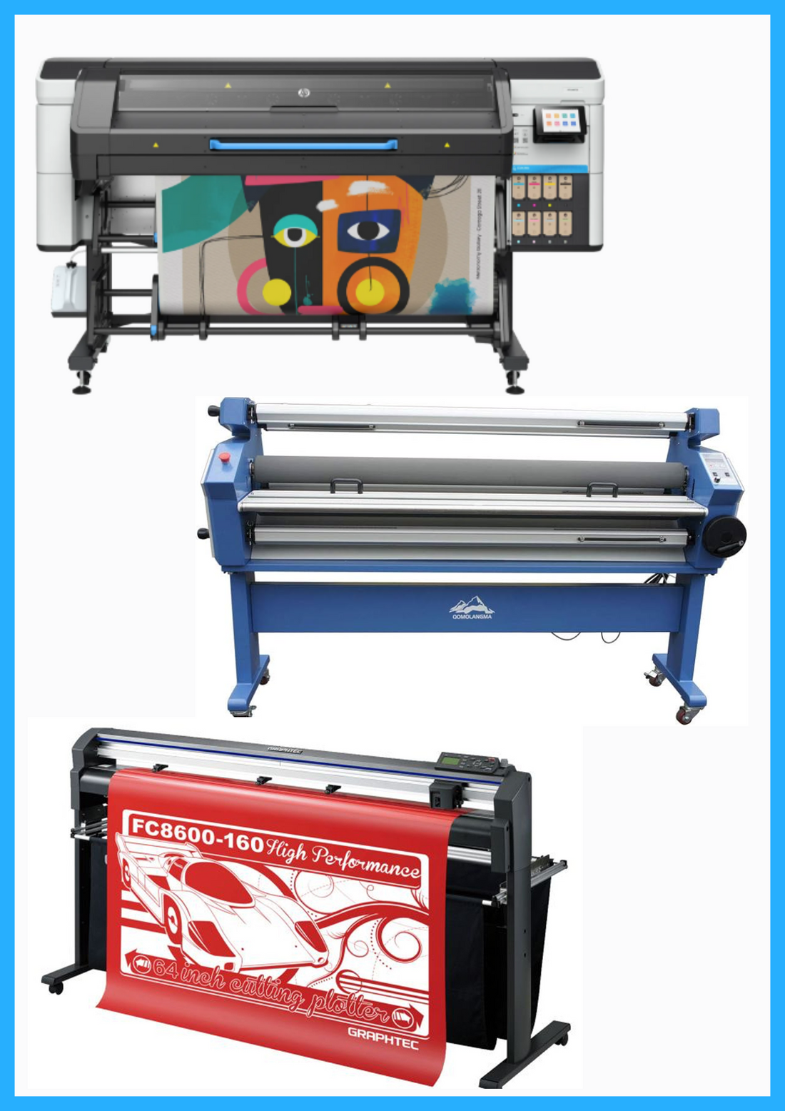 ON SALE - COMPLETE SOLUTION - HP Latex 730 64&quot; Wide Format Printer - New + 64&quot; Graphtec FC8600-160 Vinyl Cutting Plotter - Refurbished (1 Year Warranty) + 55&quot; Full-Auto Wide Format Cold Laminator with Heat Assisted - New