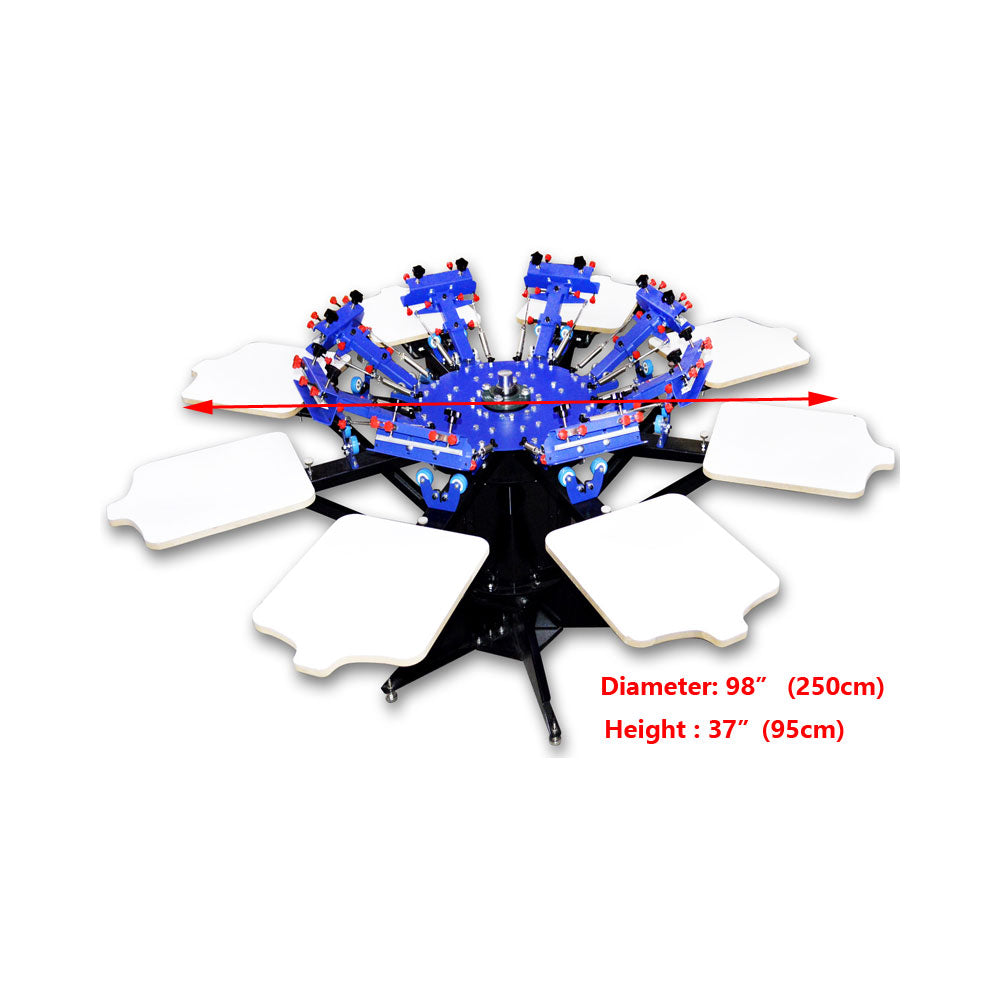 8 Color 8 Station Screen Printing Press Micro-registration Double Rotary Equipment