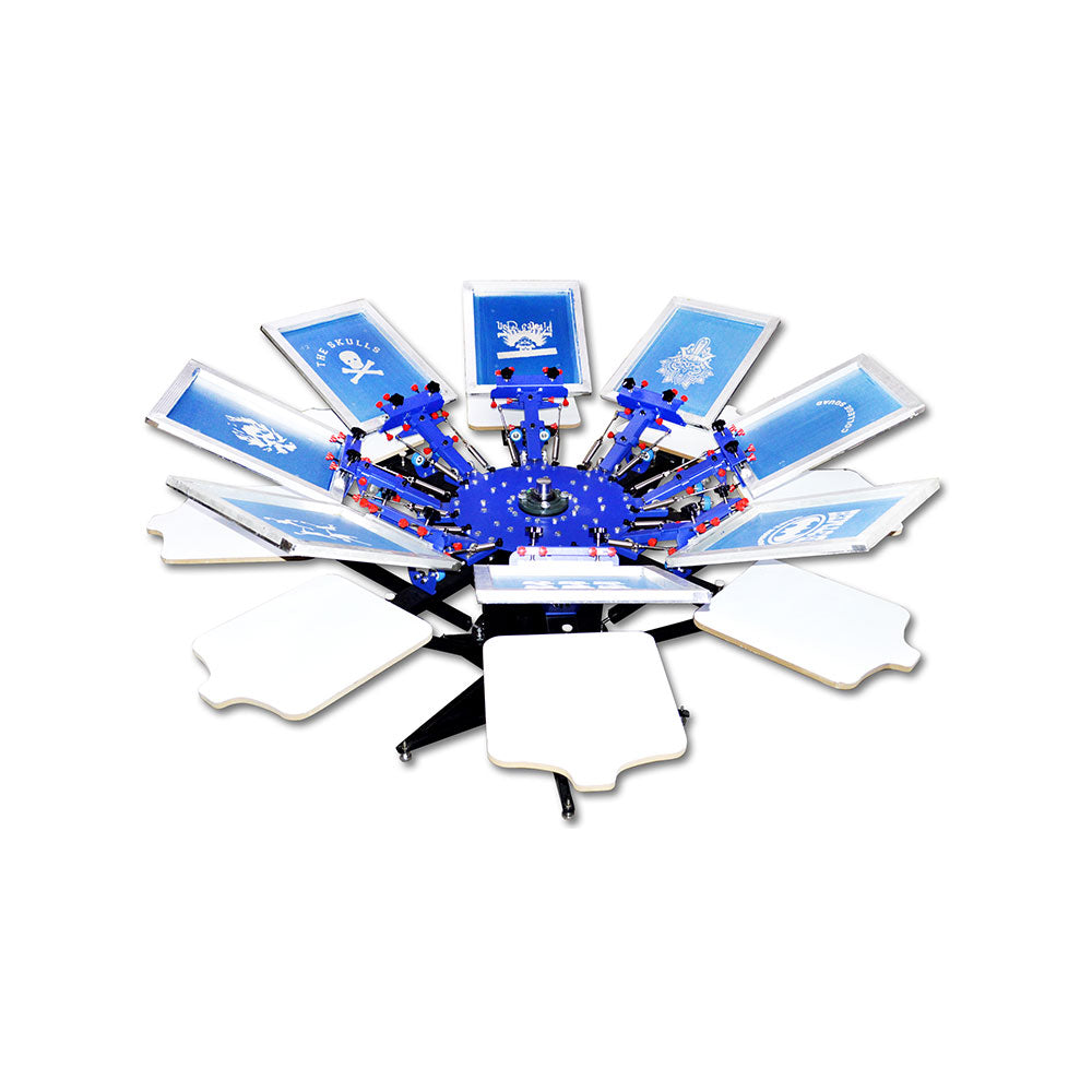 8 Color 8 Station Screen Printing Press Micro-registration Double Rotary Equipment