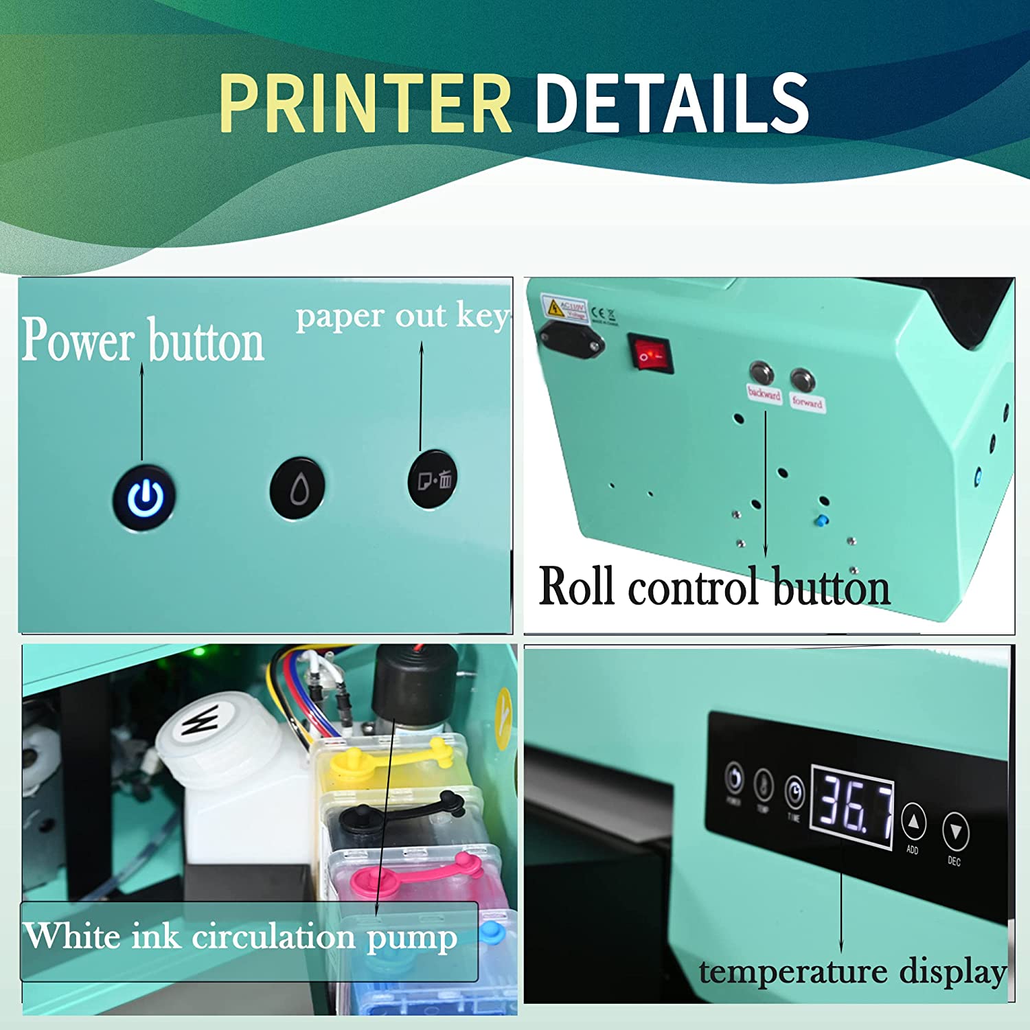 PUNEHOD A3+ DTF Printer R1390 Transfer Printer for Fabrics, Leather, Toys, Swimwear, Handicrafts, T Shirt, Pillow, Other Textile (Printer + Oven)