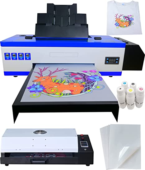 PUNEHOD A3 DTF Printer, L1800 T-Shirt Transfer Printer with White Ink Circulatory for DIY Direct Print T-Shirts, Hoodie,Fabrics (DTF Printer + Oven)