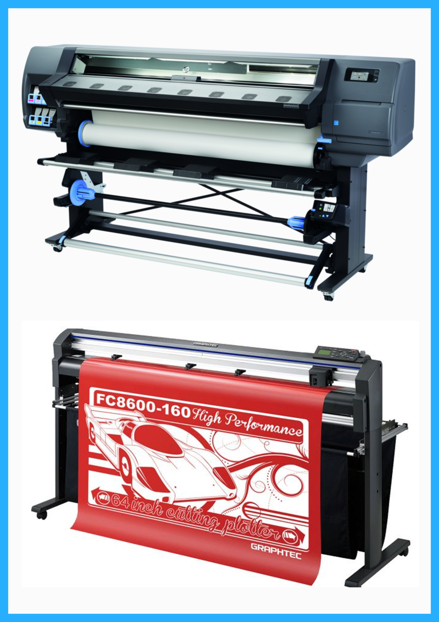 ON SALE - BUNDLE - HP Latex 335 64&quot; Large-Format Printer - Refurbished (90 Days, 1-4 Years Warranty) + 64&quot; Graphtec FC8600-160 High Performance Vinyl Cutting Plotter - Refurbished (90 Days Warranty)