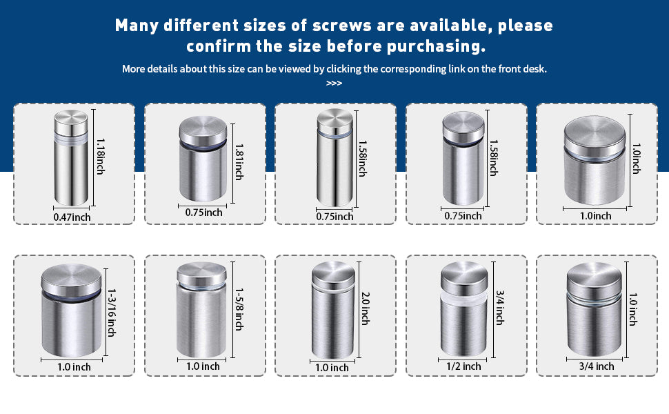 Acrylic Signs Standoff Screws X8 - ASS01