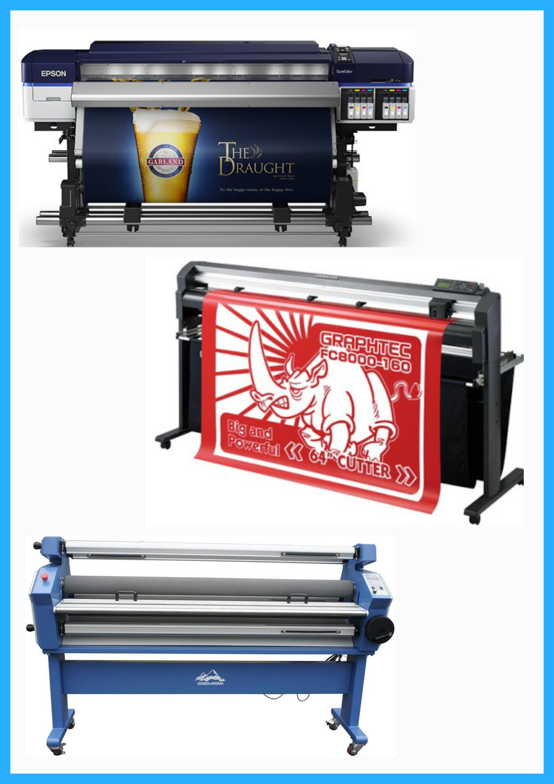 ON SALE - COMPLETE SOLUTION - Epson SureColor S60600 Production Edition Printer - Refurbished (1 Year Warranty) + 64&quot; Graphtec FC8000-160 Vinyl Cutting Plotter - Refurbished (1 Year Warranty) + 55&quot; Wide Format Cold Laminator with Heat Assisted - New