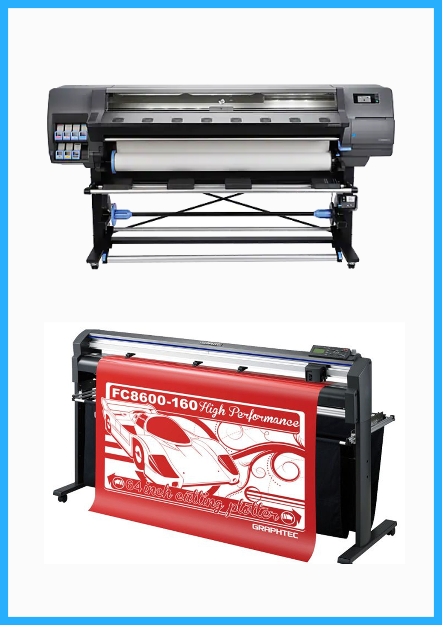 ON SALE - BUNDLE - HP Latex 330 64&quot; Printer - Refurbished (90 Days, 1, 2, 3 or 4 Years Warranty) + 64&quot; Graphtec FC8600-160 High Performance Vinyl Cutting Plotter - Refurbished (90 Days Warranty)