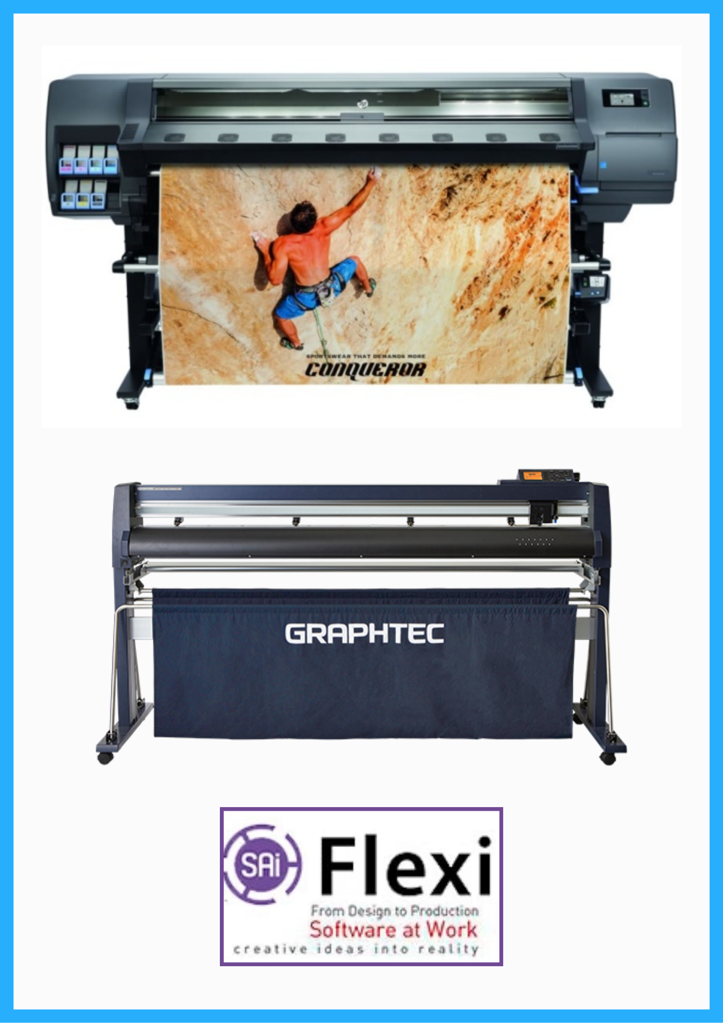 ON SALE - BUNDLE - HP Latex 335 64&quot; Large-Format Printer - Refurbished (90 Days, 1, 2, 3 or 4 Years Warranty) + Graphtec FC9000-160 64&quot; (162.6 cm) Wide Cutter - New + Flexi Rip Software