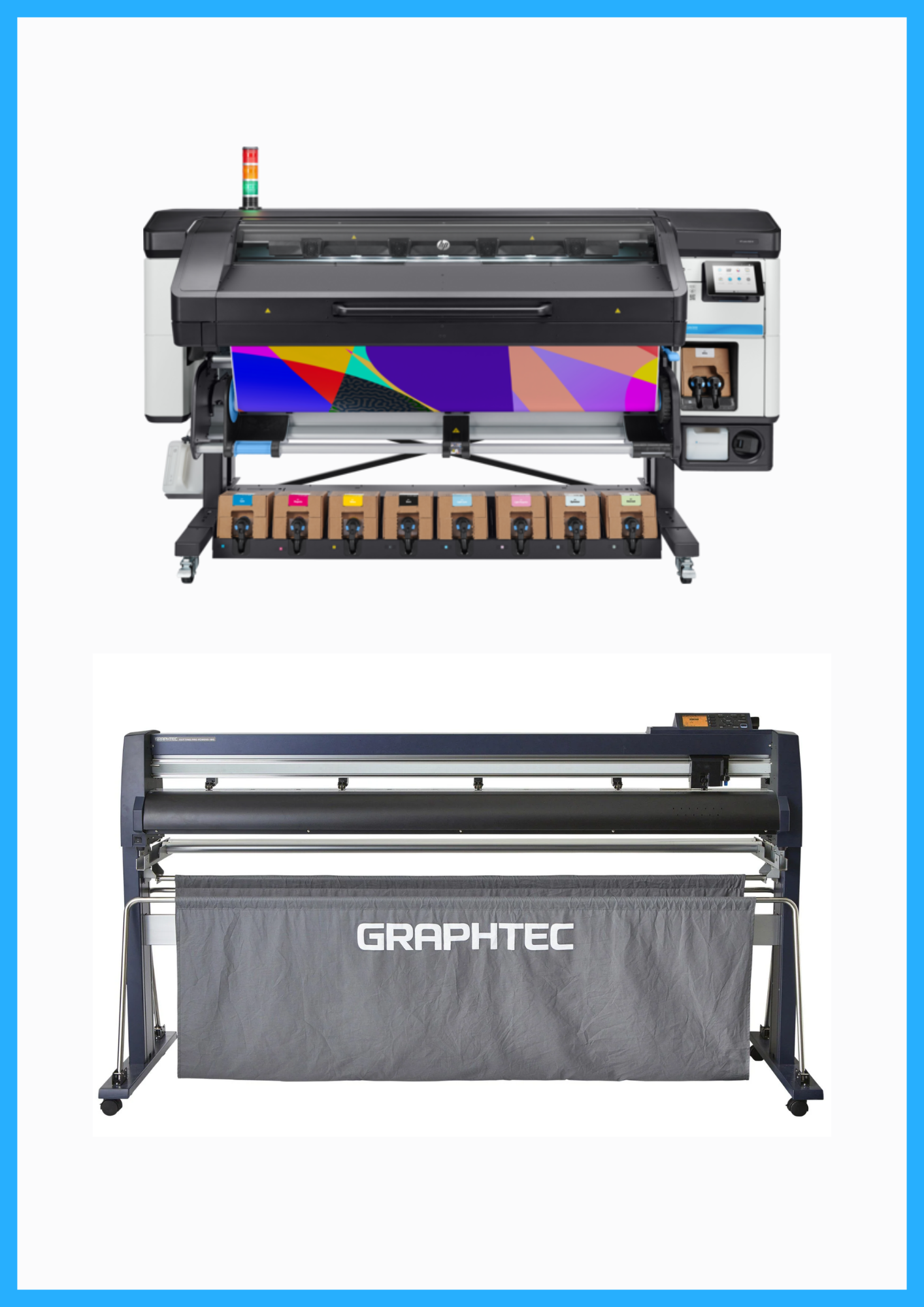 ON SALE - BUNDLE - HP Latex 800W 64&quot; Wide Format Printer - Refurbished (90 Days Warranty) + 64&quot; Graphtec FC9000-160 Wide Cutter - New