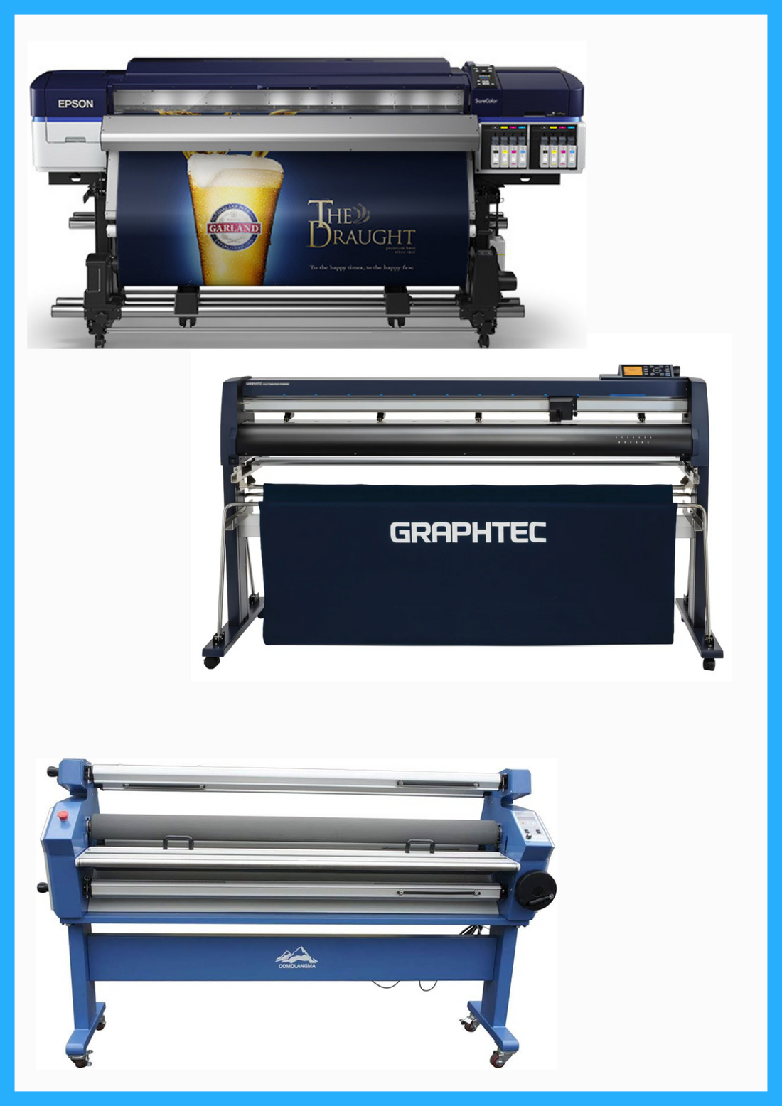 ON SALE - COMPLETE SOLUTION - Epson SureColor S60600 Production Edition Printer - Refurbished (1 Year Warranty) + 64&quot; Graphtec FC9000-160 Vinyl Cutting Plotter - Refurbished (1 Year Warranty) + 55&quot; Cold Laminator with Heat Assisted - New