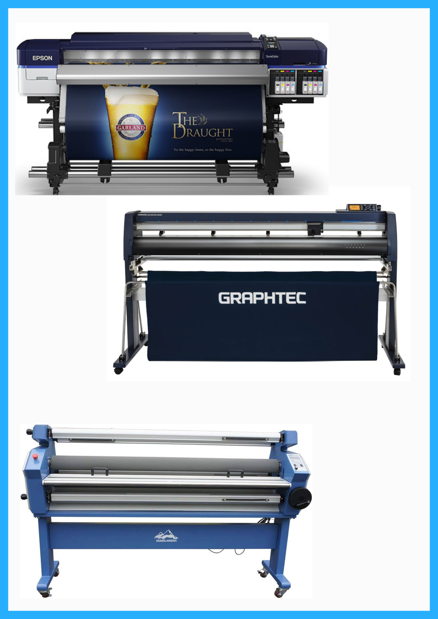 ON SALE - COMPLETE SOLUTION - Epson SureColor S60600 Production Edition Printer - Refurbished (1 Year Warranty) + 64&quot; Graphtec FC9000-160 Vinyl Cutting Plotter - Refurbished (1 Year Warranty) + 55&quot; Cold Laminator with Heat Assisted - New