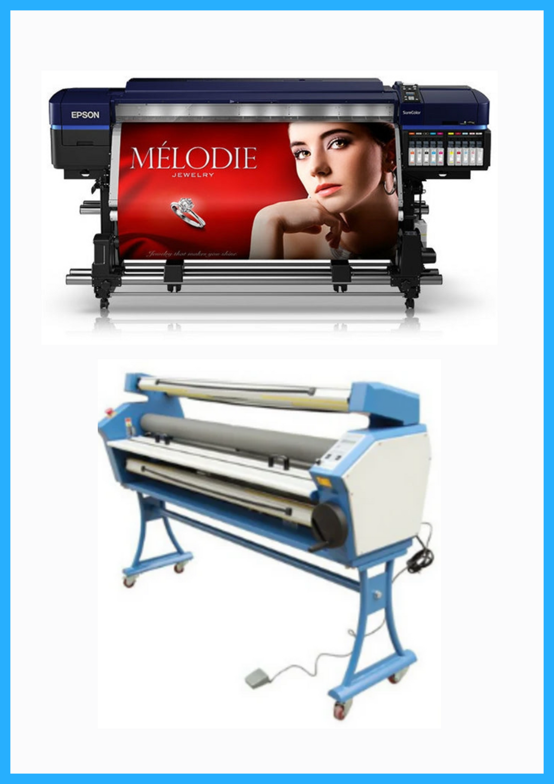 ON SALE - BUNDLE - Epson Surecolor S80600 Production Edition 64&quot; Solvent Printer (Refurbished) + 55&quot; Full-Auto Wide Format Cold Laminator with Heat Assisted (New)