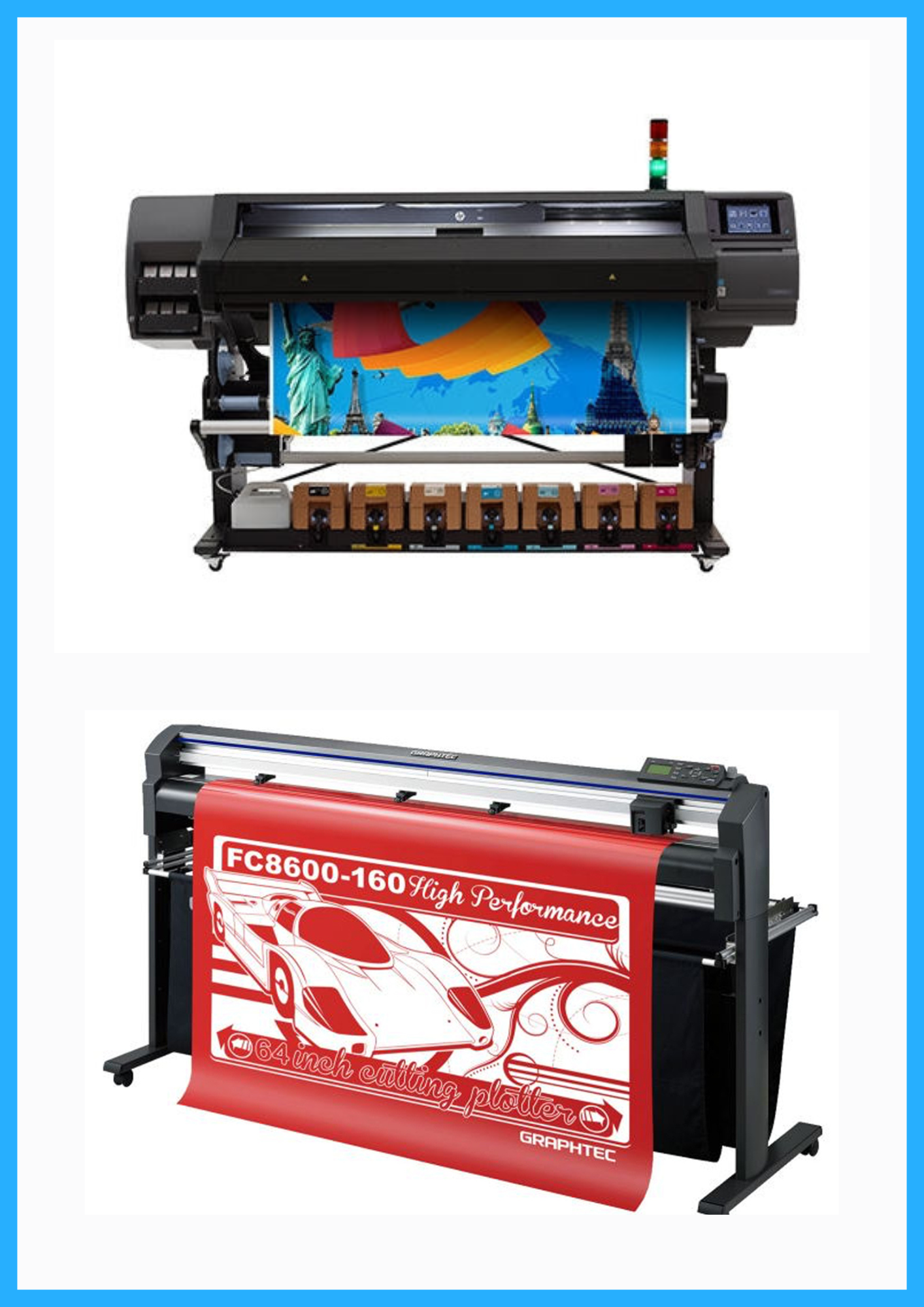 ON SALE - BUNDLE - HP Latex 570 64&quot; Printer with Starter Supplies - Refurbished (1 Year Warranty) + 64&quot; Graphtec FC8600-160 Vinyl Cutting Plotter - Refurbished (1 Year Warranty)