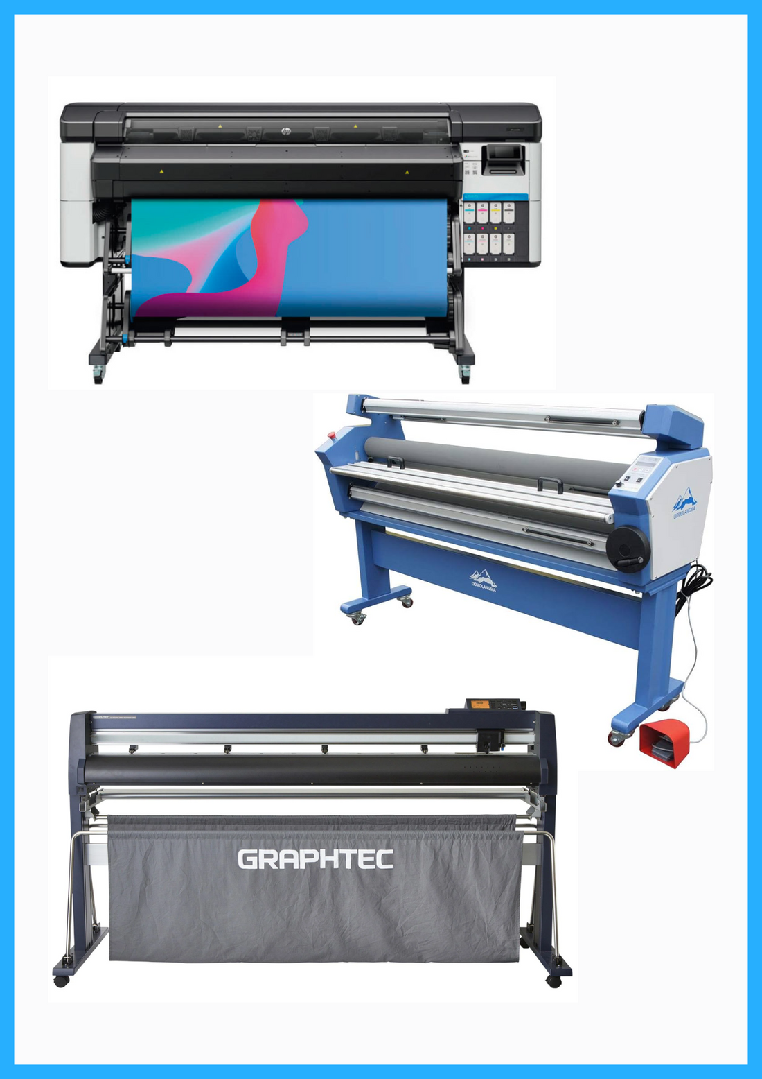 ON SALE - COMPLETE SOLUTION - HP Latex 630 64&quot; Printer - New + 64&quot; Graphtec FC9000-160 Wide Cutter - New + 63&quot; Full-auto Low Temp. Wide Format Cold Laminator - New