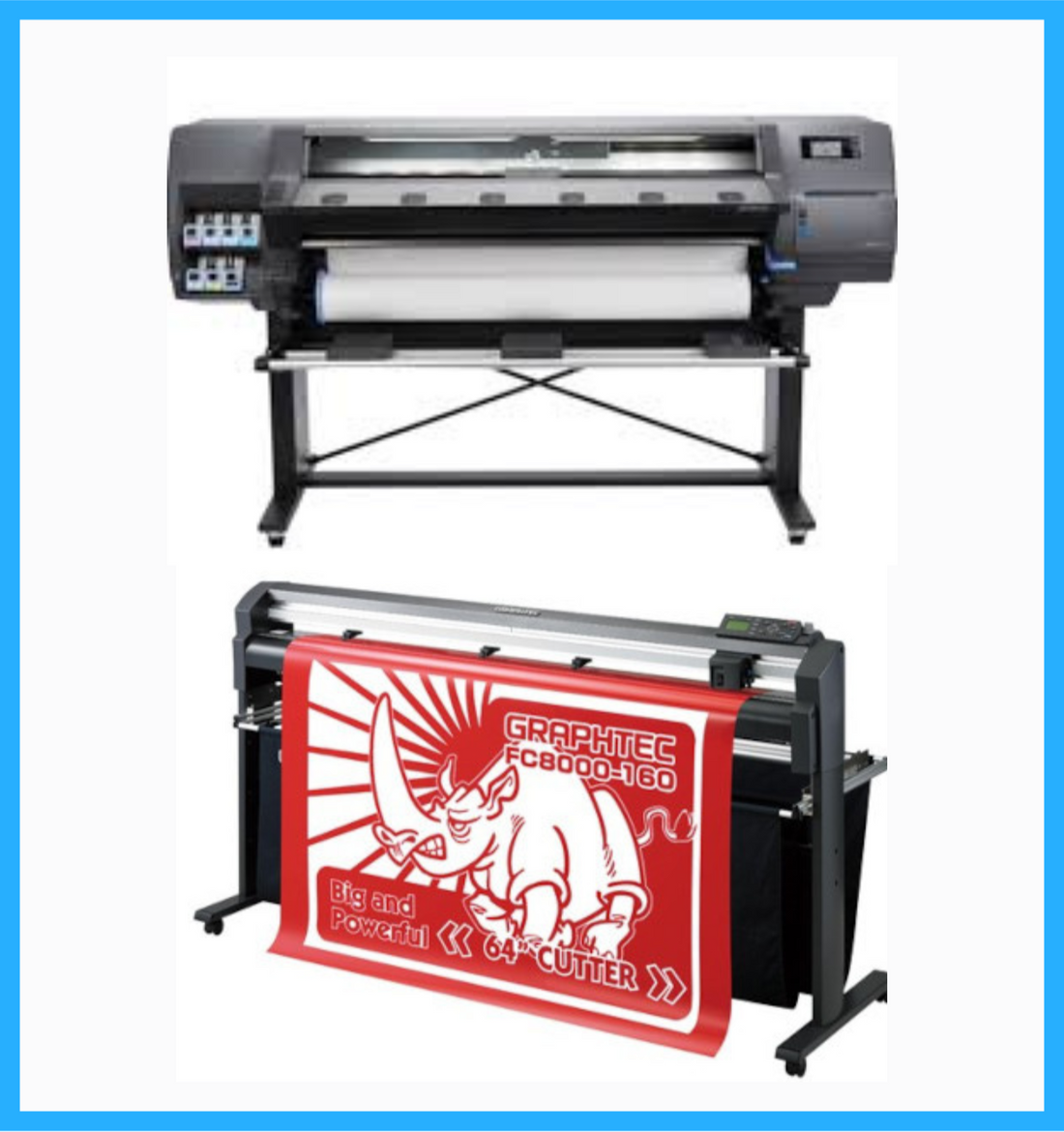 ON SALE - BUNDLE - HP Latex 110 54&quot; Printer - Refurbished (90 Days Warranty) + 64&quot; Graphtec FC8000-160 Vinyl Cutting Plotter - Refurbished (90 Days Warranty)