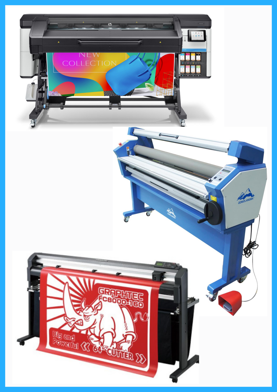 ON SALE - COMPLETE SOLUTION - HP Latex 700 64&quot; Wide Format Printer - Refurbished (1 Year Warranty) + 64&quot; Graphtec FC8000-160 Vinyl Cutting Plotter - Refurbished (1 Year Warranty) + 63&quot; Full-auto Low Temp. Wide Format Cold Laminator - New