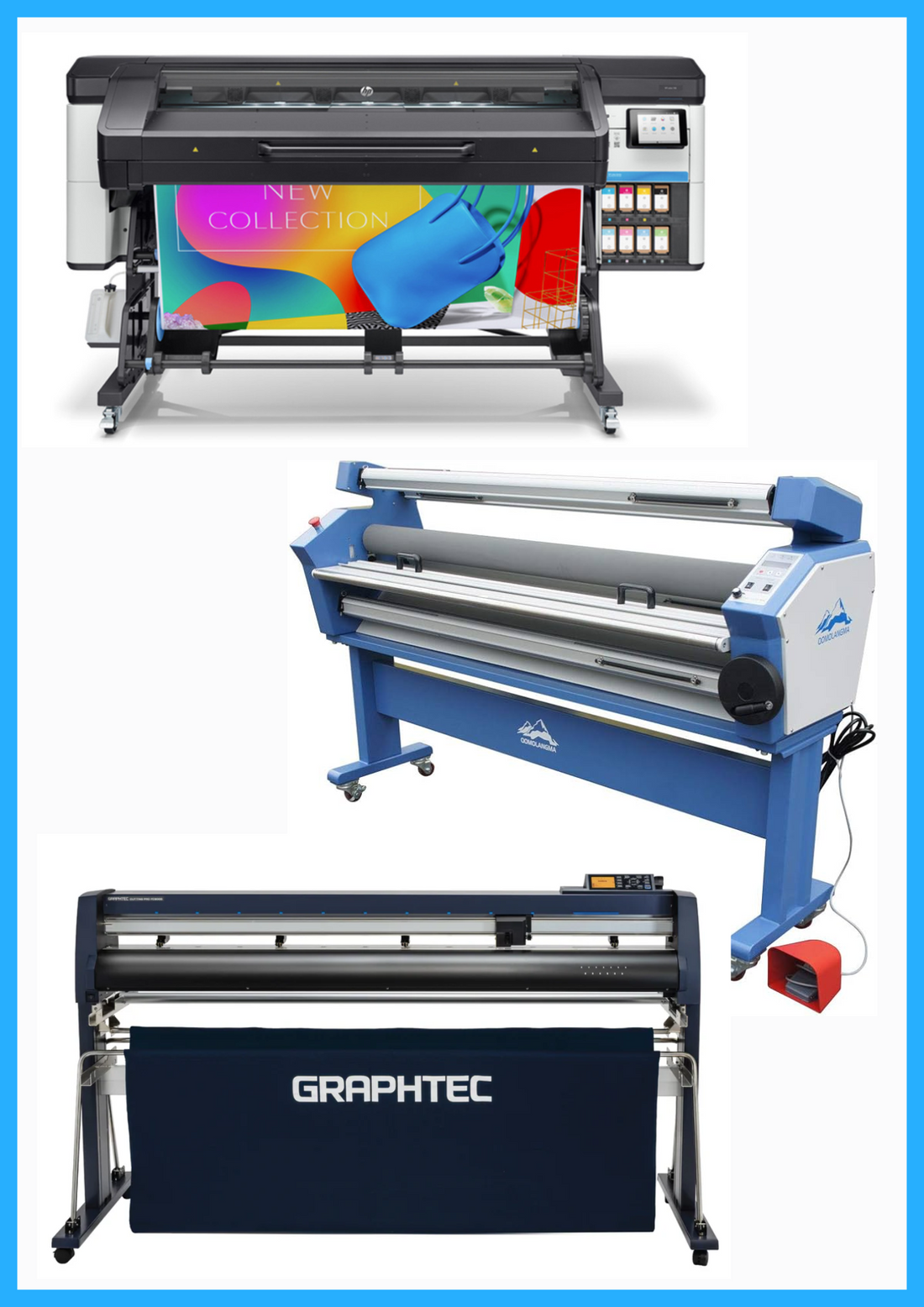ON SALE - COMPLETE SOLUTION - HP Latex 700 64&quot; Wide Format Printer (Refurbished) + 64&quot; Graphtec FC9000-160 Wide Cutter (New) + 55&quot; Full-Auto Wide Format Cold Laminator with Heat Assisted (New)