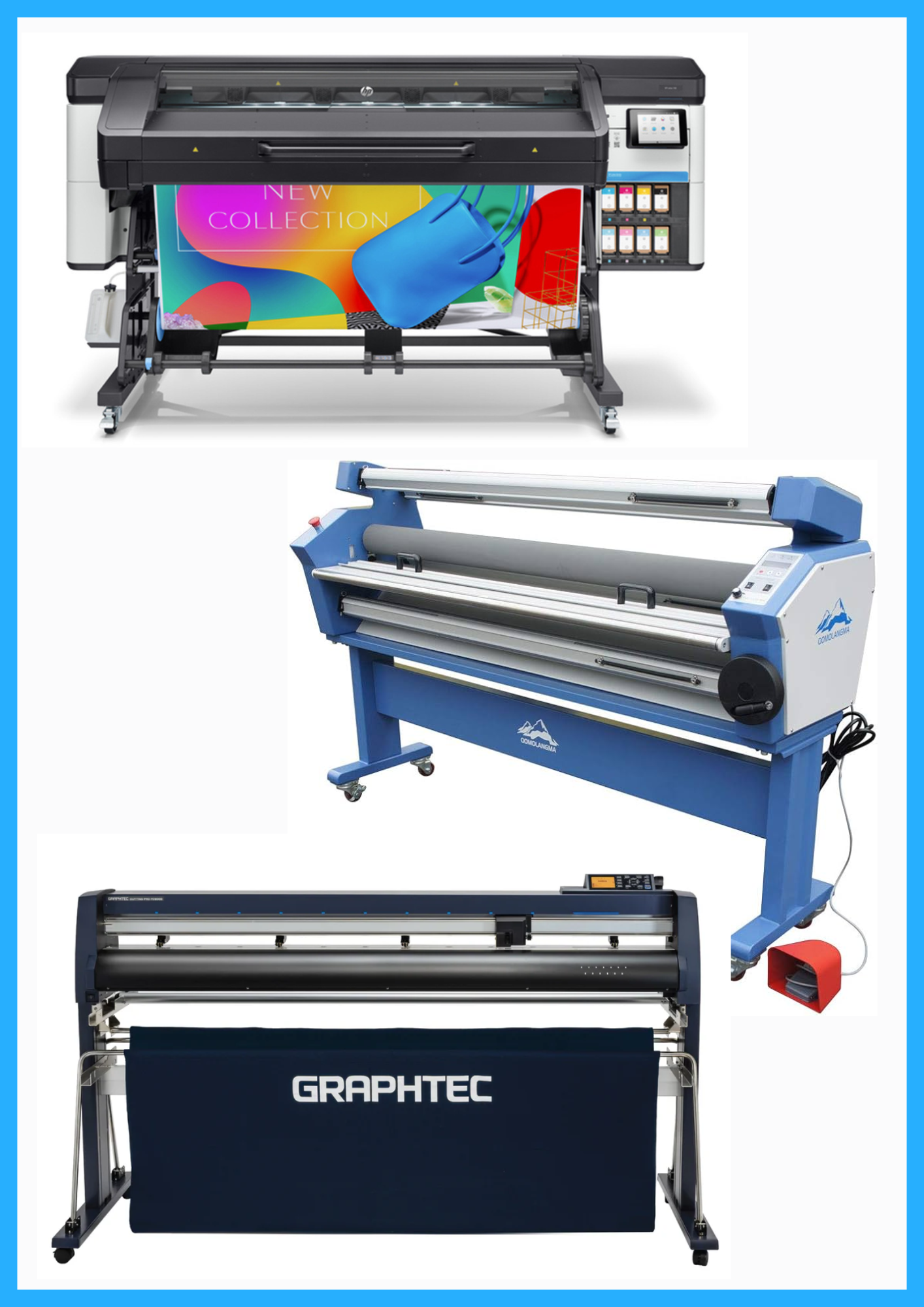 ON SALE - COMPLETE SOLUTION - HP Latex 700 64&quot; Wide Format Printer (Refurbished) + 64&quot; Graphtec FC9000-160 Wide Cutter (New) + 55&quot; Full-Auto Wide Format Cold Laminator with Heat Assisted (New)