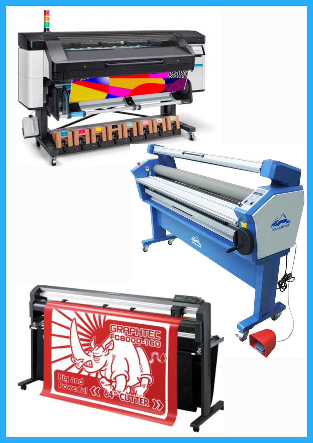 ON SALE - COMPLETE SOLUTION - HP Latex 800 64&quot; Wide Format Printer - Refurbished (1 Year Warranty) + 64&quot; Graphtec FC8000-160 Vinyl Cutting Plotter - Refurbished (1 Year Warranty) + 63&quot; Full-auto Low Temp. Wide Format Cold Laminator - New