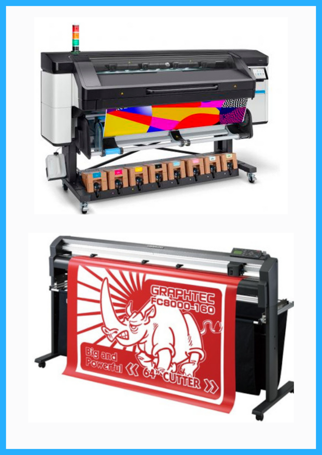 ON SALE - BUNDLE - HP Latex 800 64&quot; Wide Format Printer + 64&quot; Graphtec FC8000-160 Vinyl Cutting Plotter - Refurbished (1 Year Warranty)