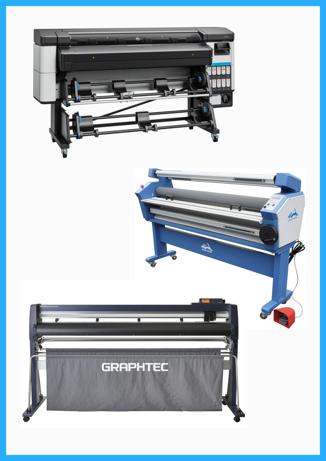 ON SALE - COMPLETE SOLUTION - HP Latex 630 W 64&quot; Printer - New + 64&quot; Graphtec FC9000-160 Wide Cutter -New + 63&quot; Full-auto Low Temp. Wide Format Cold Laminator - New