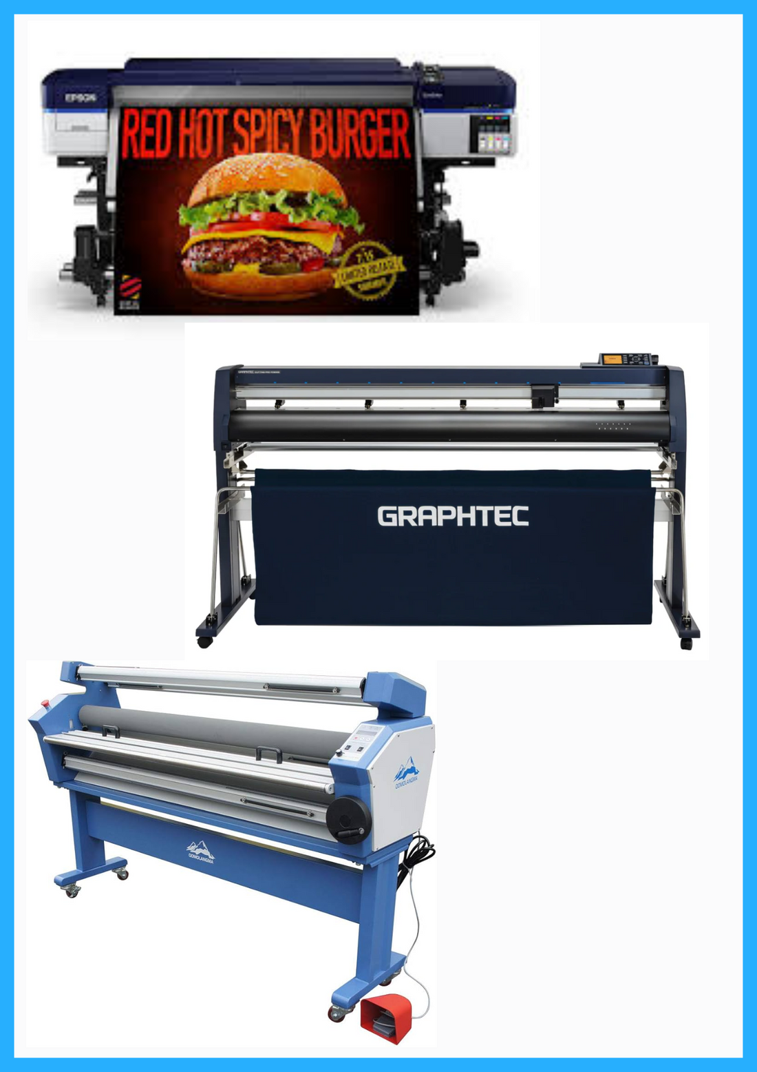 ON SALE - COMPLETE SOLUTION - Epson SureColor S40600 Production Edition - Refurbished (1 Year Warranty) + 64&quot; Graphtec FC9000-160 Vinyl Cutting Plotter - Refurbished (1 Year Warranty) + 63&quot; Wide Format Cold Laminator, with Heat Assisted - New
