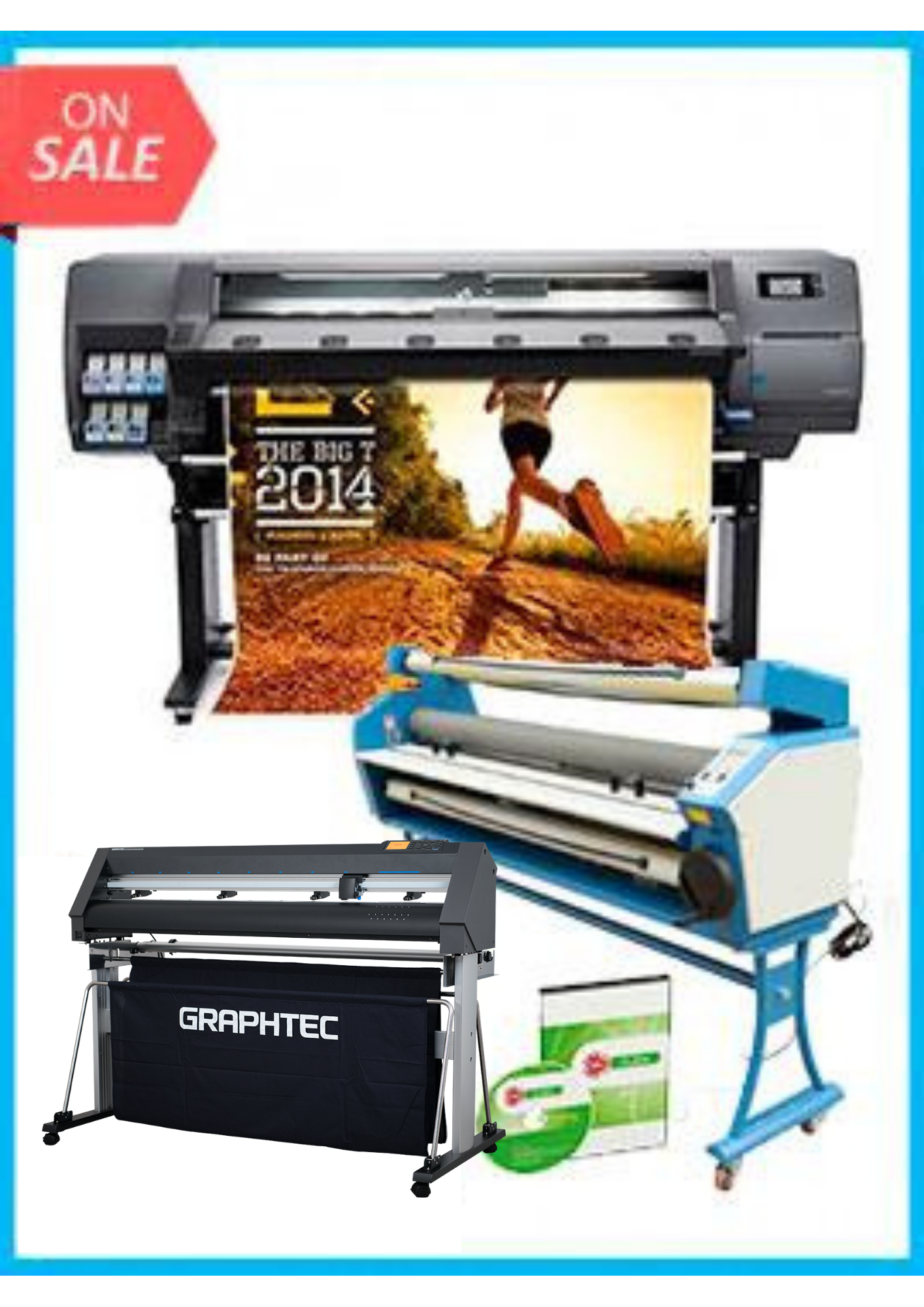 COMPLETE SOLUTION - Plotter HP Latex 310 - Recertified - (90 Days Warranty) + GRAPHTEC CE7000-130 50inch cutter - New + 55&quot; Full-auto Low Temp. Wide Format Cold Laminator, with Heat Assisted + Includes Flexi RIP Software www.wideimagesolutions.com Complete Solutions 12999.99