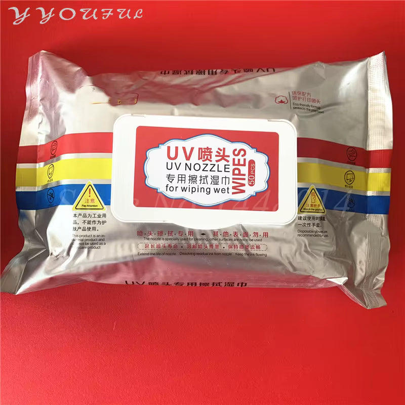 Flatbed UV Print Head Nozzle Wiping Wet  For Epson DX5 DX7 Konica 512 GEN4 GEN 5 Printhead Nozzle Clean Wipers - 20x15cm (50pcs)