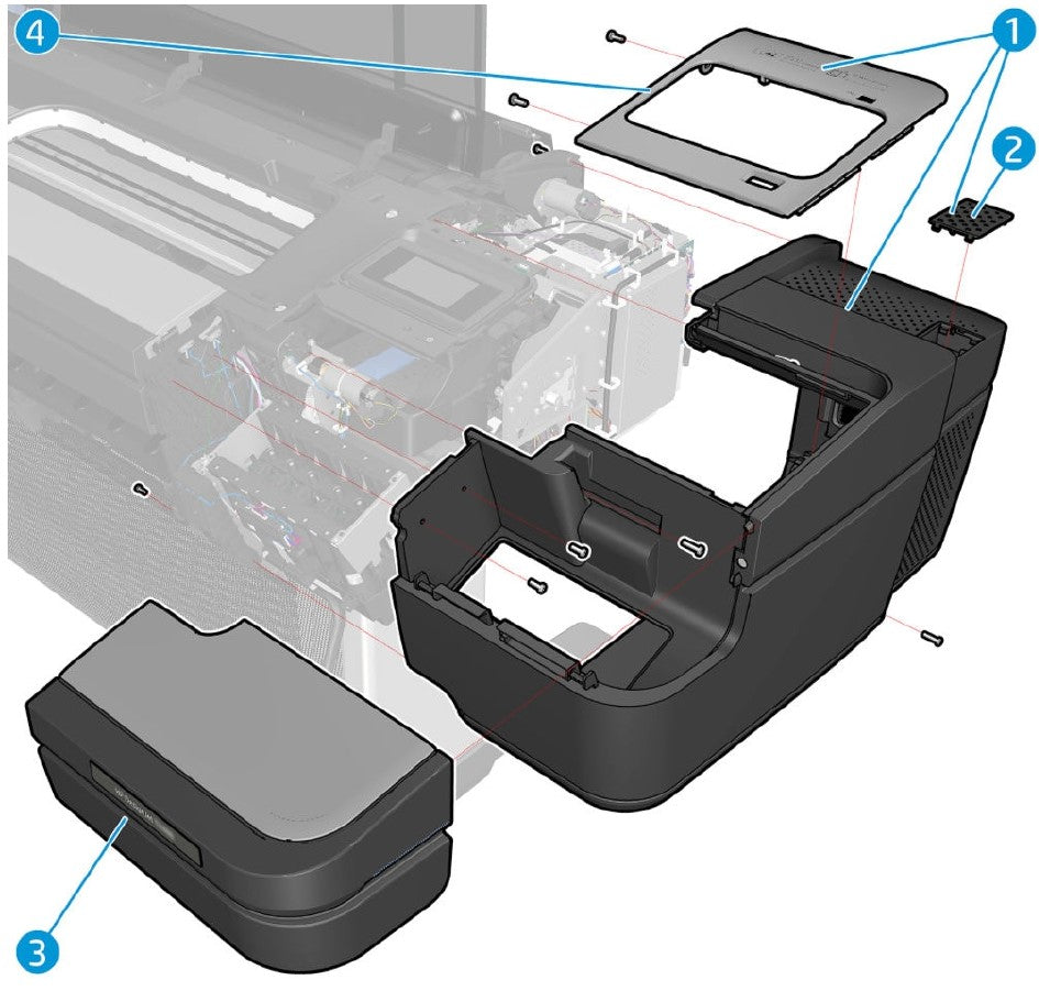 Right Cover Graphics 9inks Service Kit for the HP DesignJet Z6, Z9+, Z5600, Z2600 Series (W3Z71-67017)