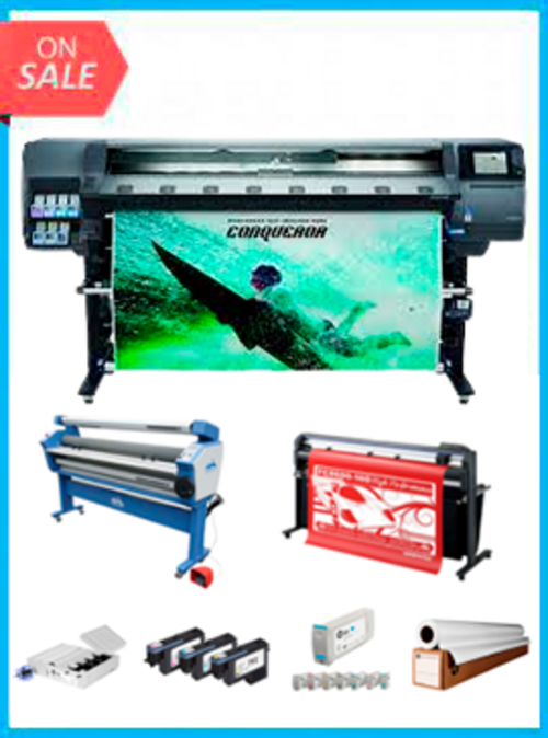 ON SALE - COMPLETE SOLUTION - HP Latex 365 - Refurbished (90 Days, 1, 2, 3 or 4 Years Warranty) + 64&quot; Graphtec FC8600-160 Vinyl Cutting Plotter - Refurbished (90 Days Warranty) + 63&quot; Wide Format Cold Laminator - New + Starter Kit