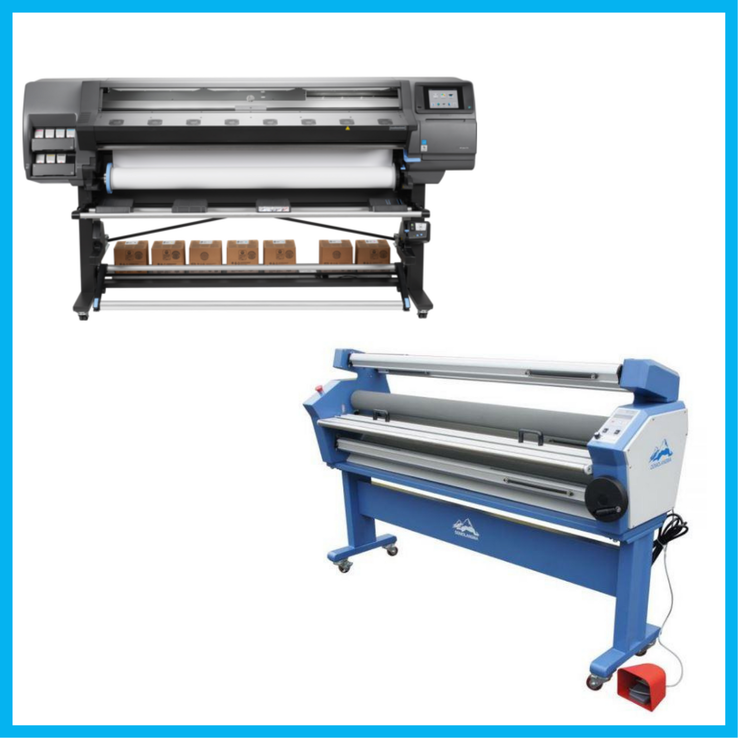 ON SALE - BUNDLE - HP Latex 370 64&quot;- Refurbished (90 Days, 1, 2, 3 or 4 Years Warranty) + 55&quot; Full-Auto Wide Format Cold Laminator with Heat Assisted