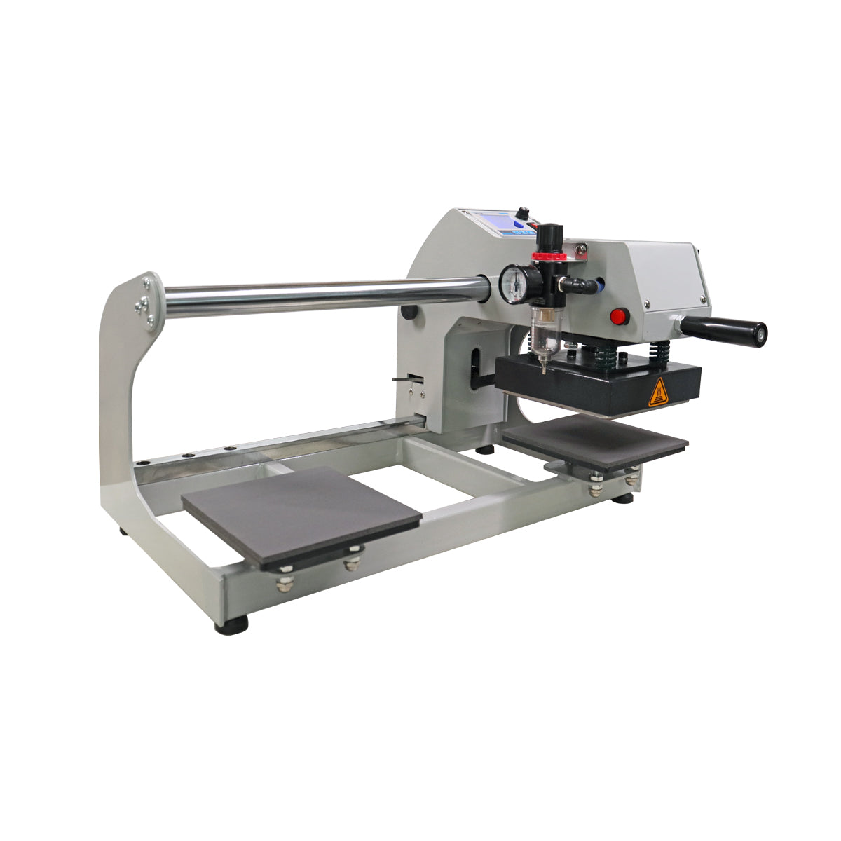 MEM 6" x 6" Semi-Automatic Pneumatic Dual-Plate Heat Press with Interchangeable Platens for Patch Heat Transfers