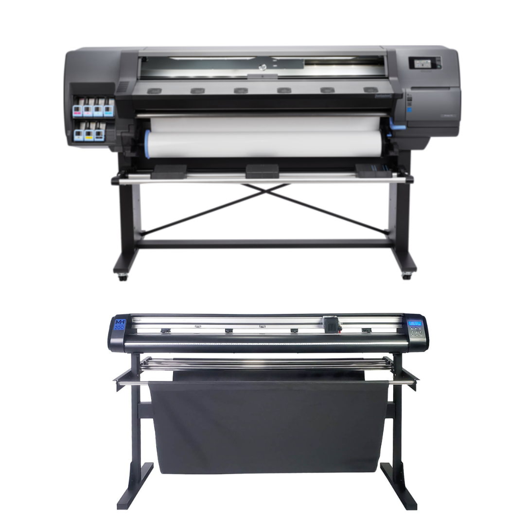 ON SALE - BUNDLE - HP Latex 110 54&quot; Printer - Refurbished (90 Days Warranty) + 53&quot; Vinyl Cutter Machine with ARMS Contour Cutting (MH200) - New