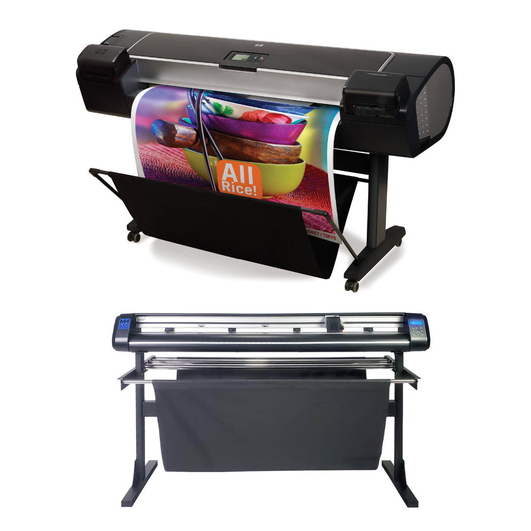 BUNDLE - HP DesignJet Z5200PS 44-in Photo Printer - Refurbished (90 days Warranty) + 53&quot; Vinyl Cutter Machine with ARMS Contour Cutting (MH200) - New