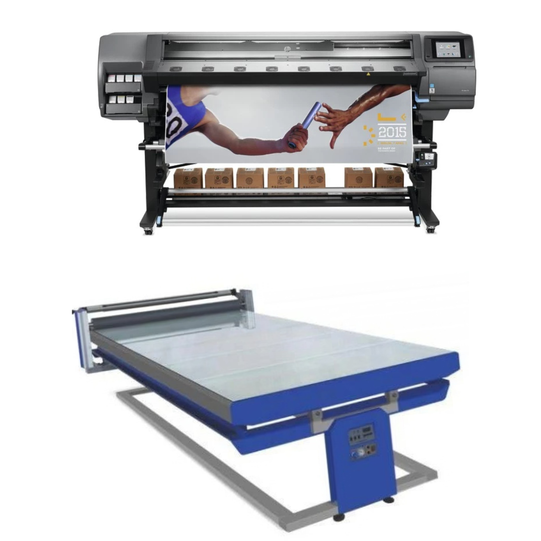 BUNDLE - HP Latex 370 64"- Refurbished (90 Days Warranty) + 67in x 126in Flatbed Hot and Cold Laminator for Rigid &amp; Flex Media - New
