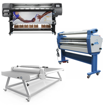 BUNDLE - HP Latex 370 64" Printer - Refurbished (90 Days Warranty) + 51" x 98" Flatbed Lamination Table for All Size Prints and Kinds of Board - New